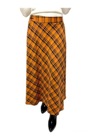 jupe longue carreaux camel